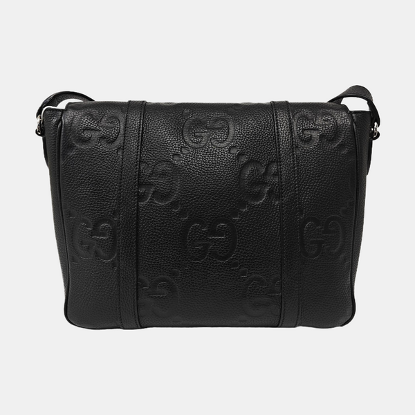 Monogram Calfskin Shoulder Bag Medium Black