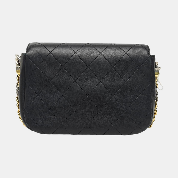 Quilted Calfskin Shoulder Bag Black