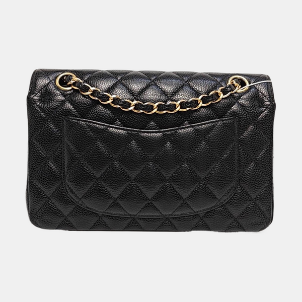 CLASSIC FLAP Small Quilted Grained Calfskin Black