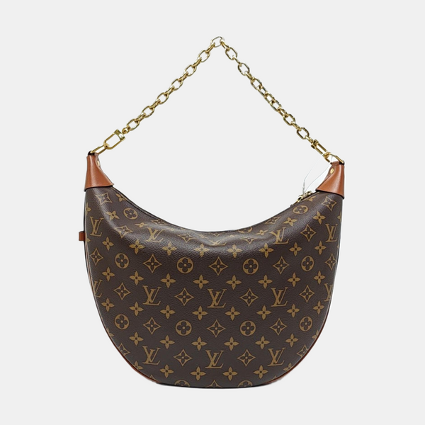 LOOP HOBO Monogram Coated Canvas Brown