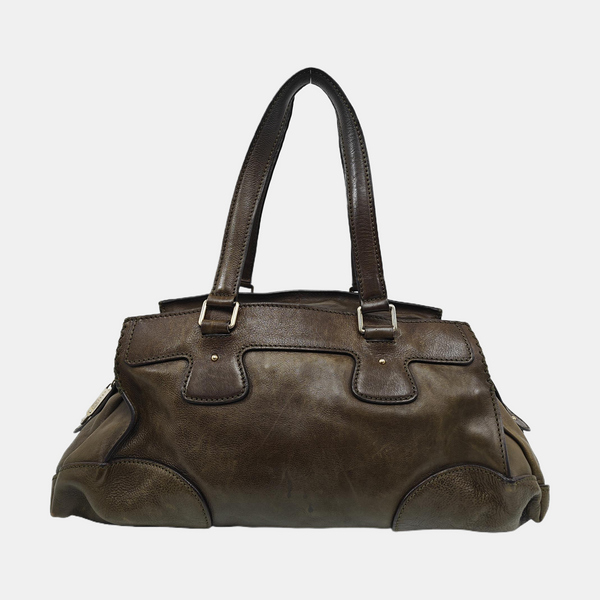 Calfskin Top Handle Bag Green