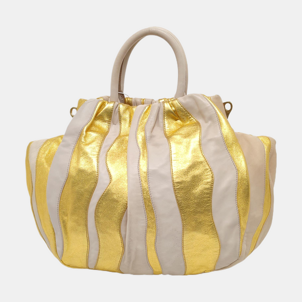 Quilted Leather Tote Bag Multicolor