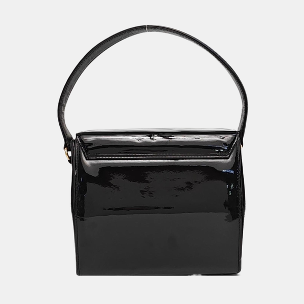 Leather Top Handle Bag Black