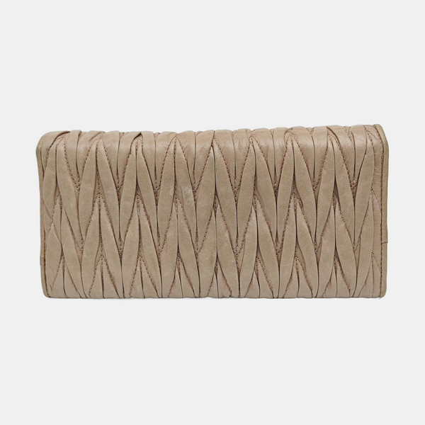Quilted Lambskin Wallet Beige