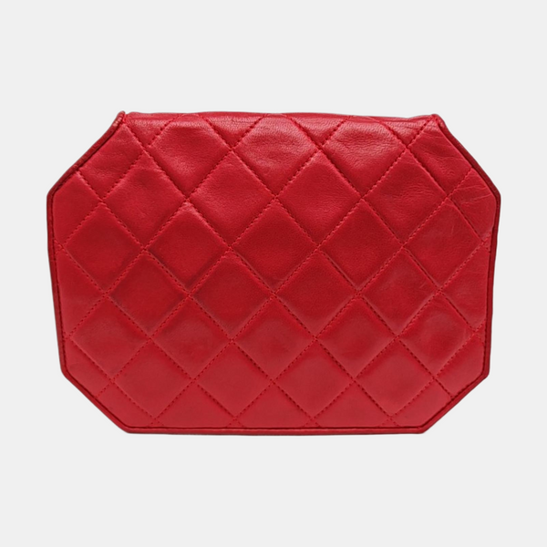 Quilted Lambskin Shoulder Bag Red