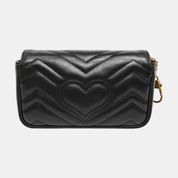GG Marmont Mini Quilted Calfskin Black