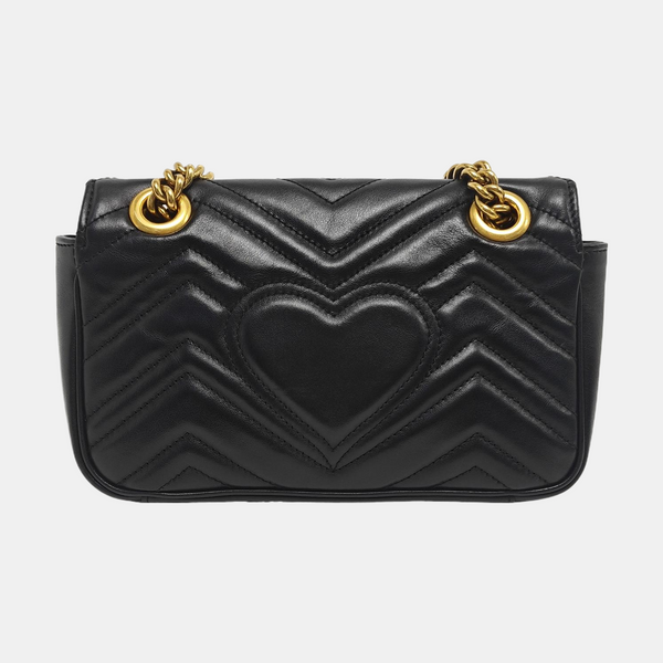 GG Marmont Small Quilted Calfskin Black