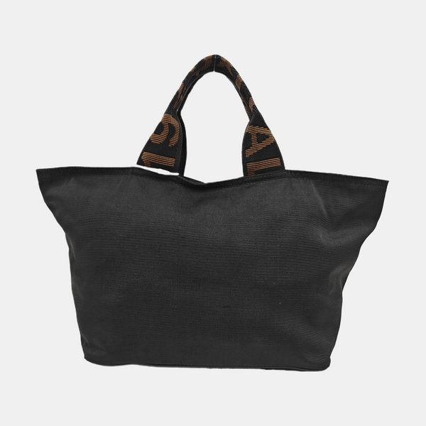 Coated Canvas Top Handle Bag Black