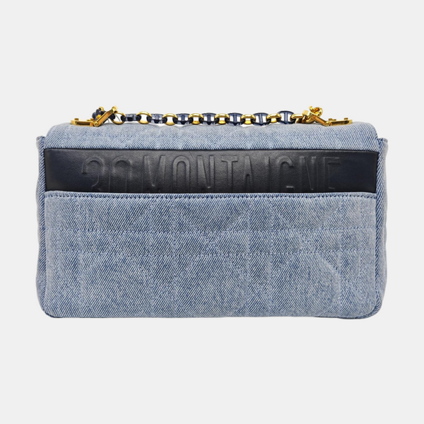 Dior Caro Medium Quilted Denim Blue