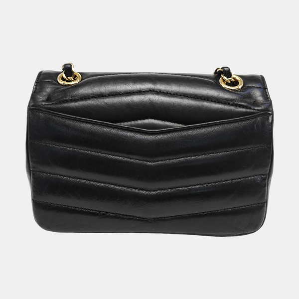 Quilted Lambskin Crossbody Bag Black