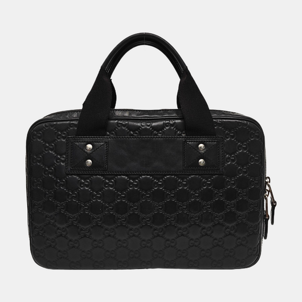 Monogram Calfskin Top Handle Bag Black