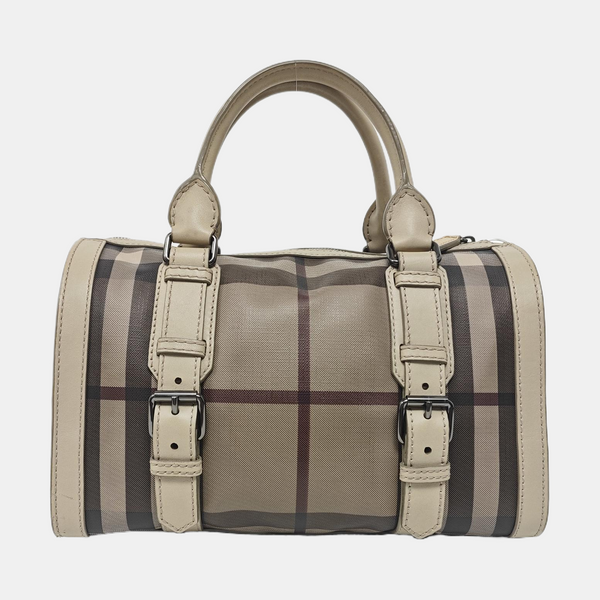 Coated Canvas Shoulder Bag Gray