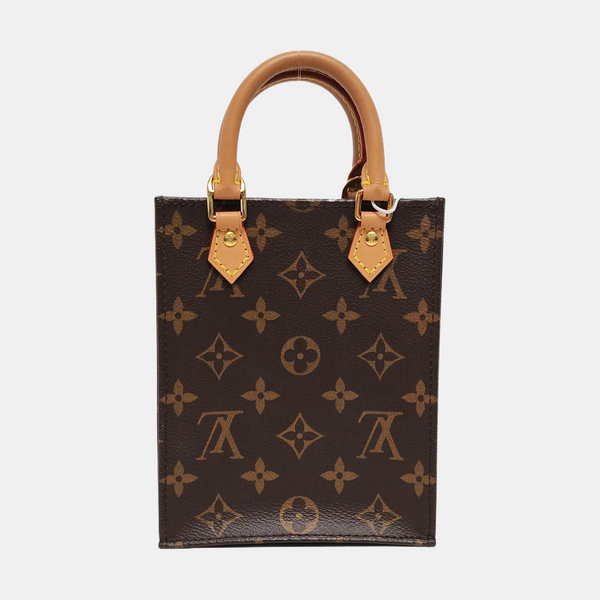 SAC PLAT Mini Monogram Coated Canvas Brown