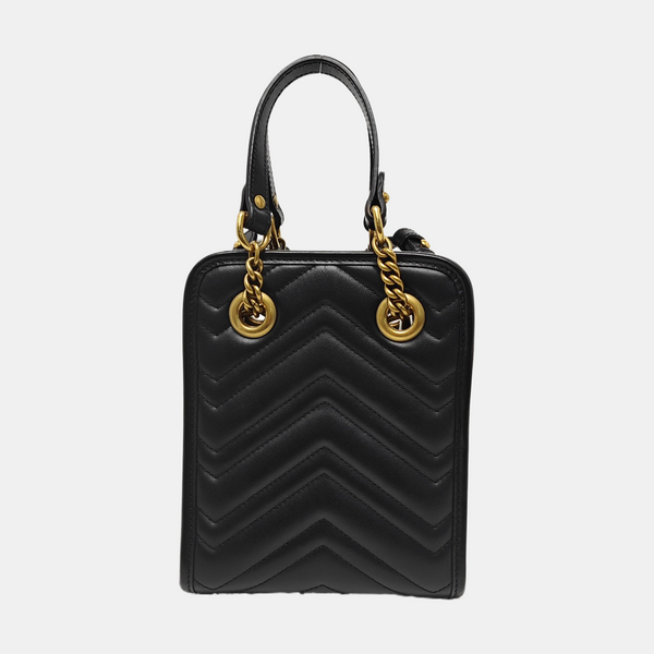 GG Marmont Mini Quilted Calfskin Black