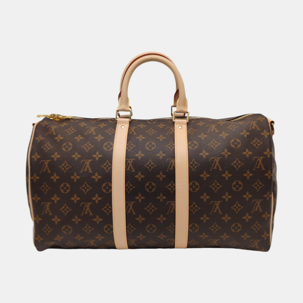 KEEPALL 45 Monogram Coated Canvas Brown