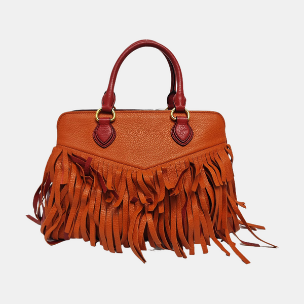 Leather Shoulder Bag Orange