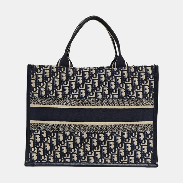 Book Tote Medium Oblique Canvas Blue