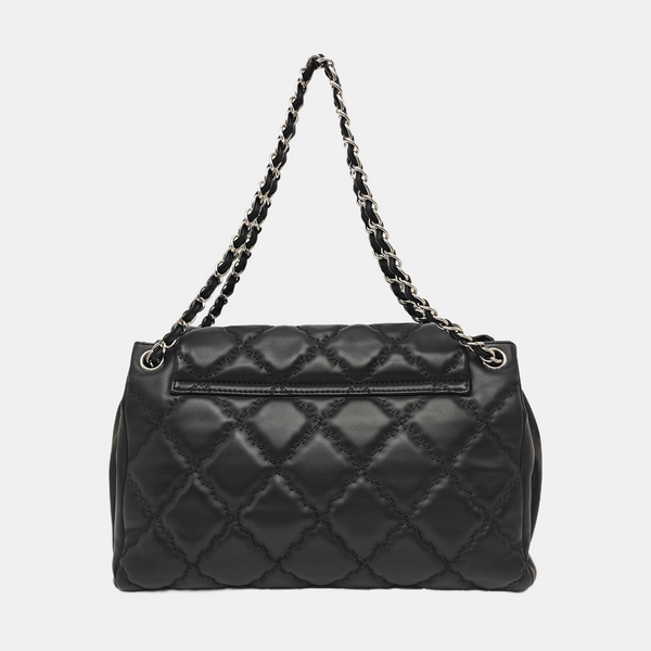 Quilted Calfskin Shoulder Bag Black