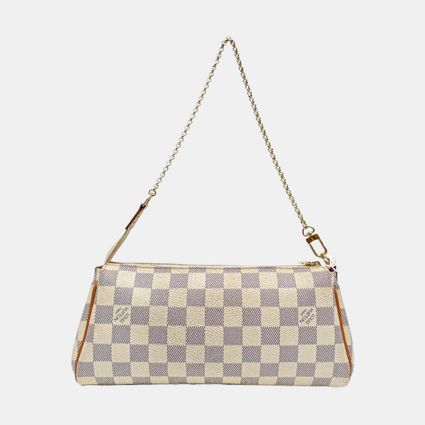 EVA Damier Azur Coated Canvas White