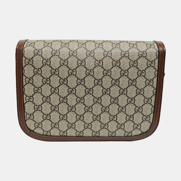 Horsebit 1955 Small Monogram Coated Canvas Black
