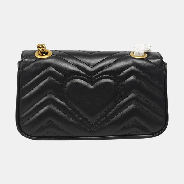 GG Marmont Small Quilted Calfskin Black