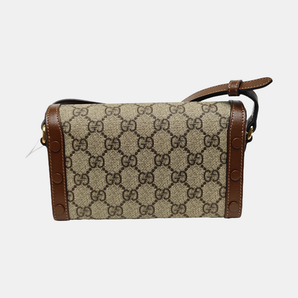 Horsebit 1955 Mini Monogram Coated Canvas Beige