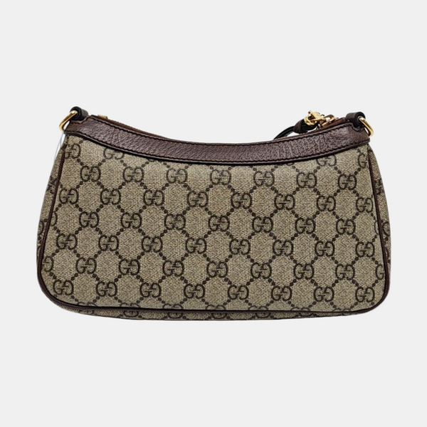 Ophidia Small Monogram Coated Canvas Beige