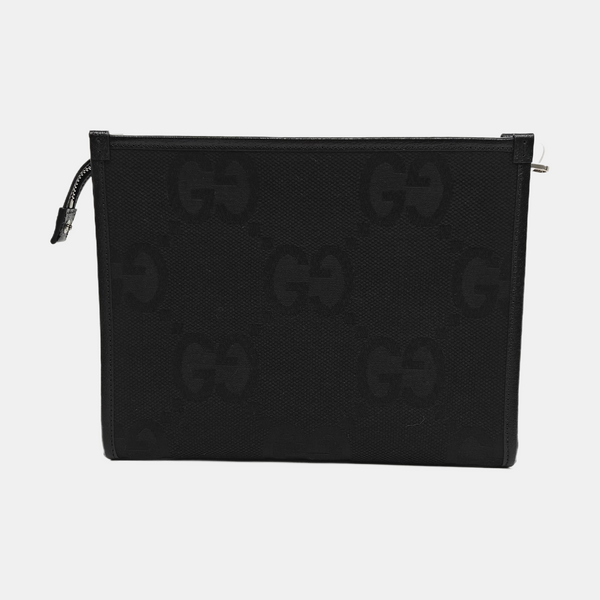 Monogram Fabric Clutch Black