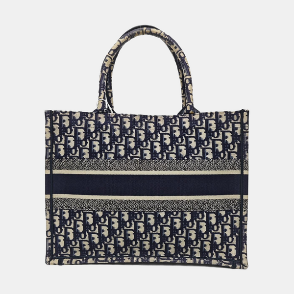 Book Tote Medium Oblique Canvas Blue