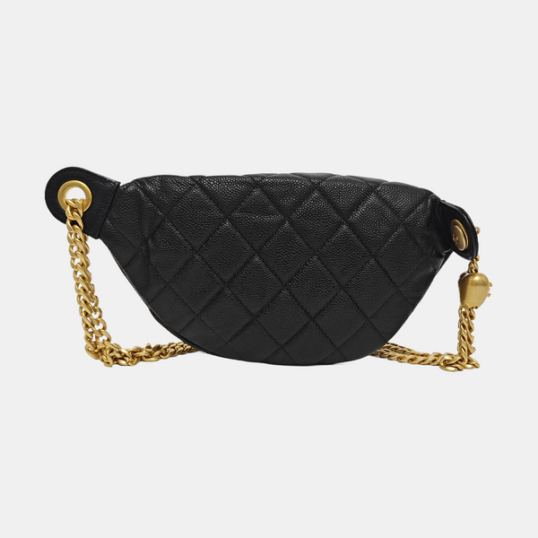 Quilted Calfskin Belt Bag Black