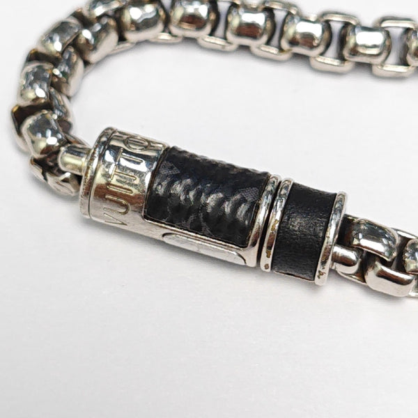 MONOGRAM CHAIN Coated Canvas Silver Bracelet