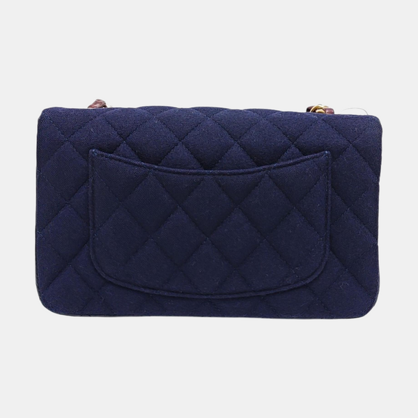 CLASSIC FLAP Mini Quilted Fabric Blue
