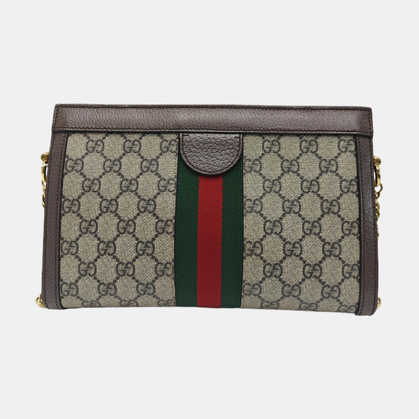 Ophidia Small Monogram Coated Canvas Beige