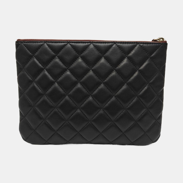 Quilted Calfskin Clutch Black