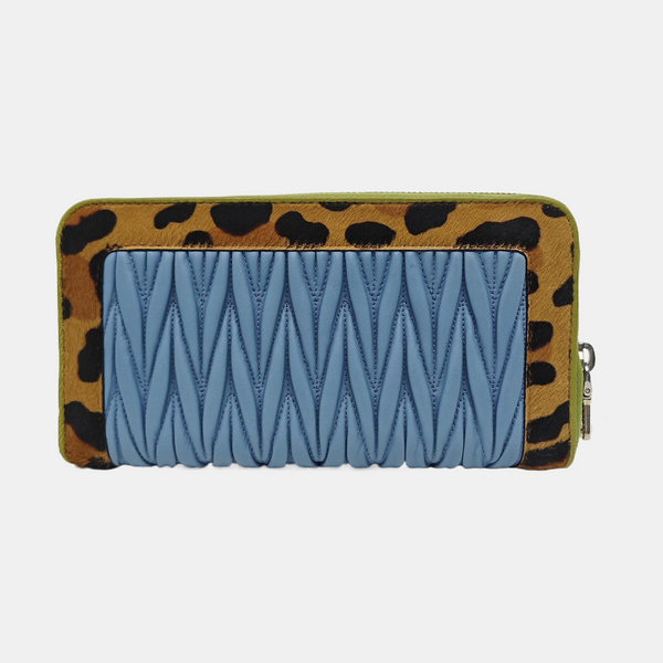 Quilted Lambskin Wallet Blue