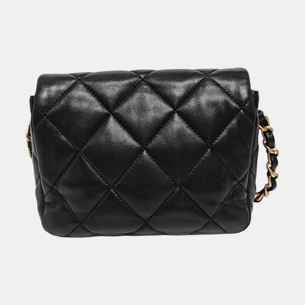 Quilted Lambskin Crossbody Bag Black