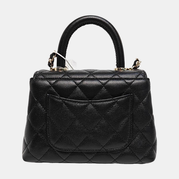 COCO HANDLE Grained Calfskin Black