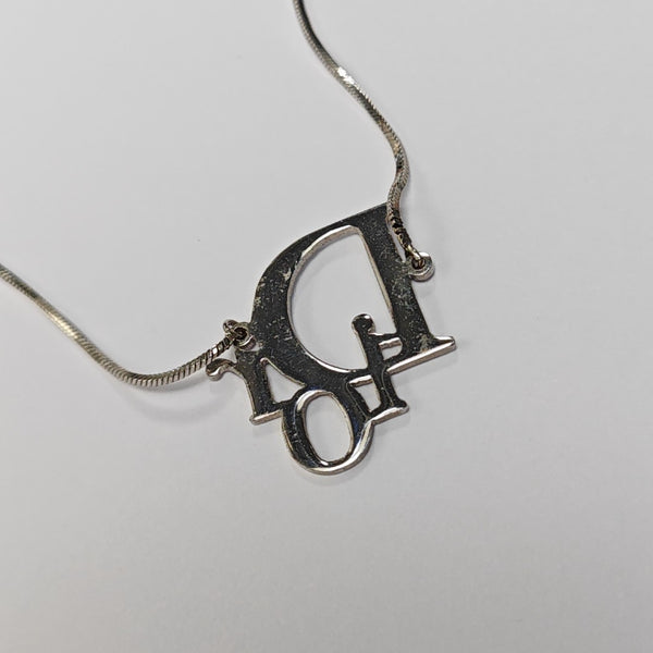Dior Oblique Metal Silver Necklace