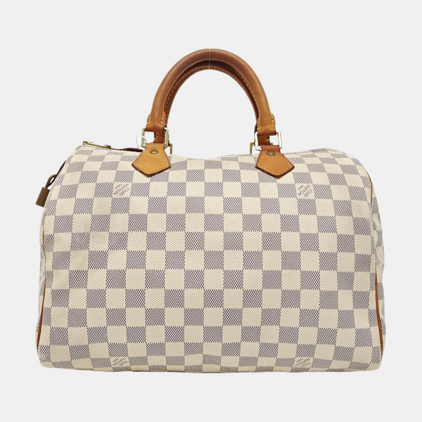 SPEEDY 30 Damier Azur Coated Canvas White