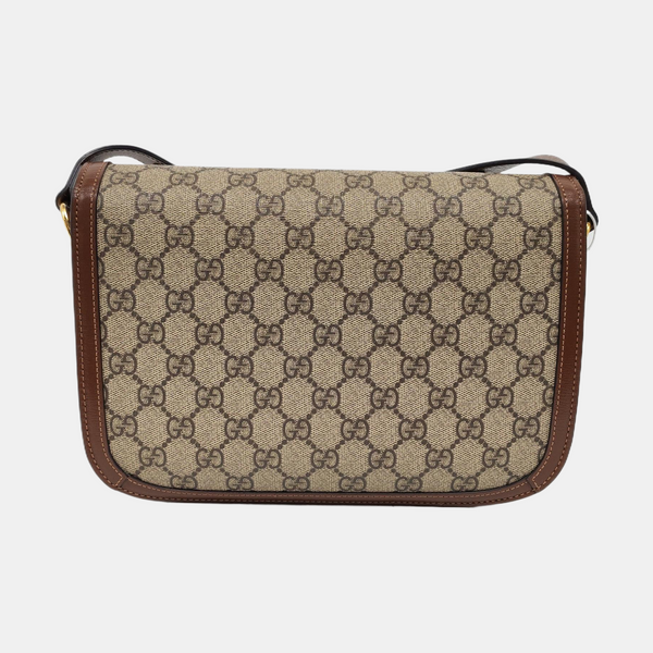 Horsebit 1955 Medium Monogram Coated Canvas Beige