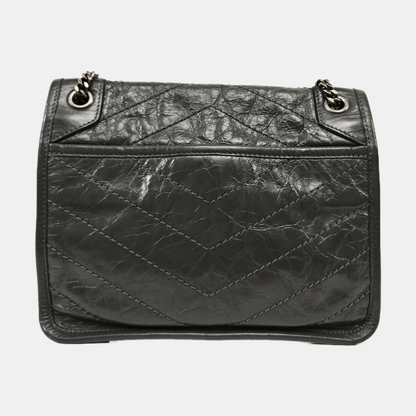 NIKI Small Chevron Calfskin Gray