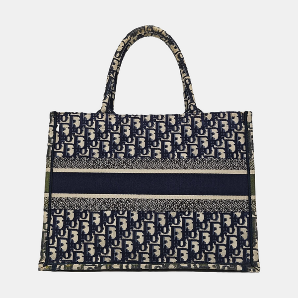Book Tote Medium Oblique Canvas Blue