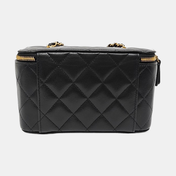Quilted Lambskin Shoulder Bag Black