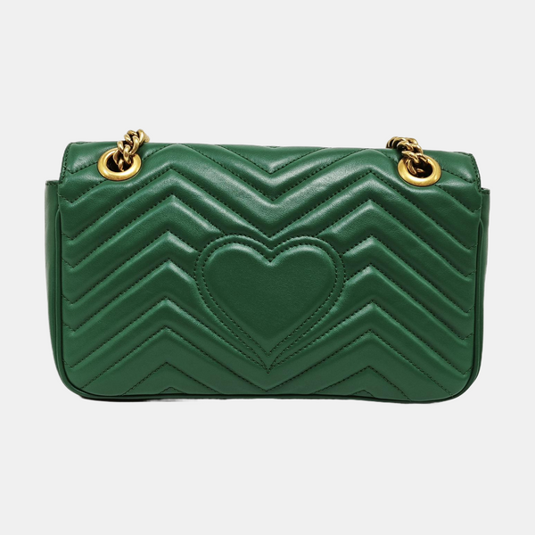 GG Marmont Medium Quilted Calfskin Green