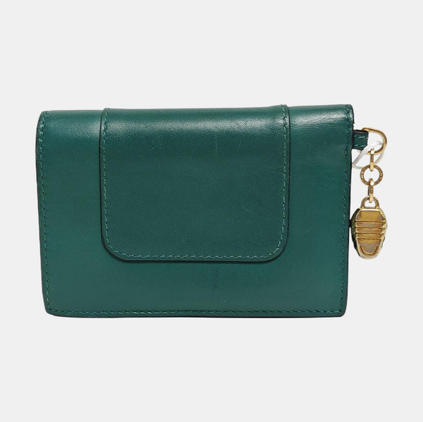SERPENTI FOREVER Calfskin Green Card Holder