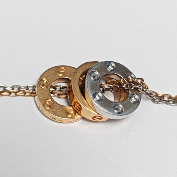 LOVE 18k White Gold Rose Gold Necklace