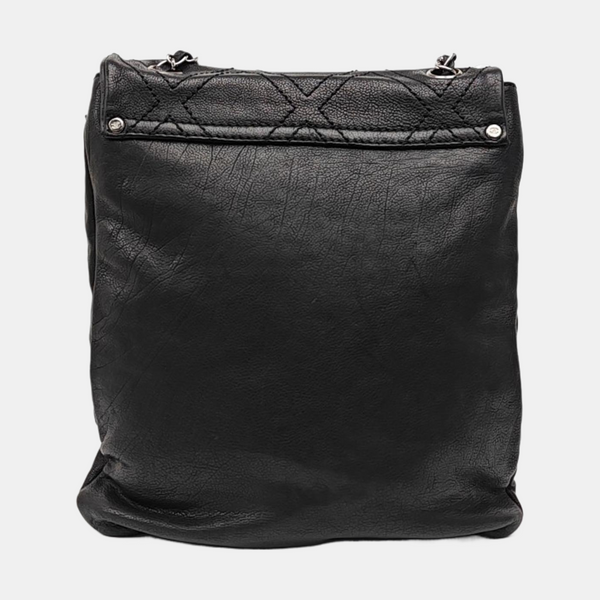 Quilted Calfskin Shoulder Bag Black