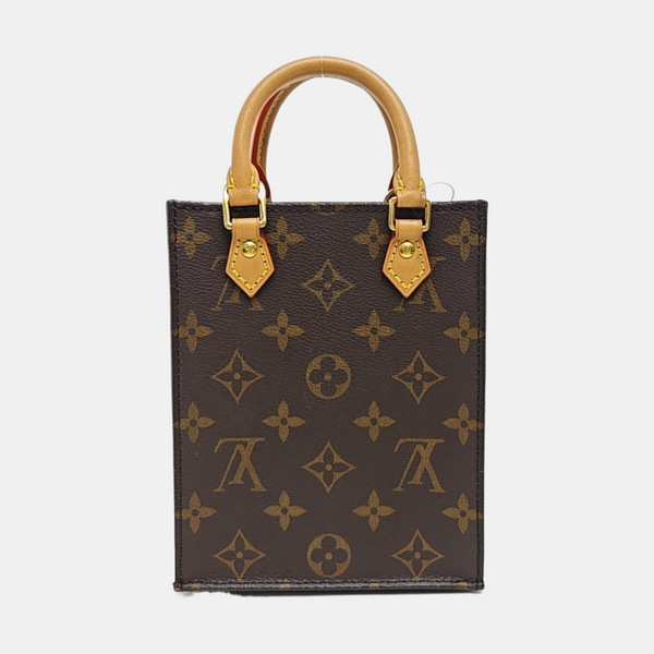 SAC PLAT Mini Monogram Coated Canvas Brown