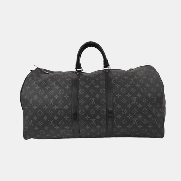 KEEPALL 55 Monogram Coated Canvas Black