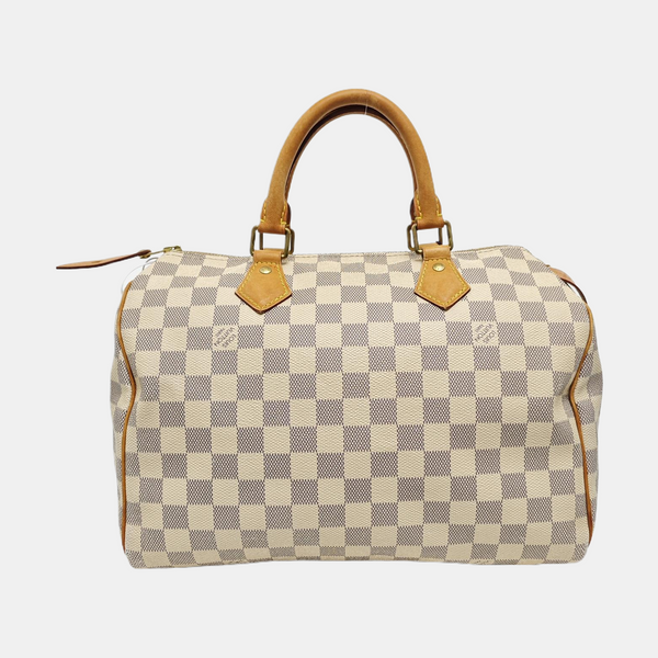 SPEEDY 30 Damier Azur Coated Canvas White